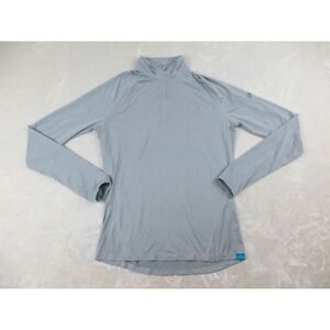 AFTCO Shirt Womens Medium Gray Long Sleeve Lightweight Zip‎ Fishing Ladies